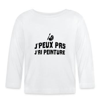 I can't paint - Organic Baby Long Sleeve T-Shirt - white - Front