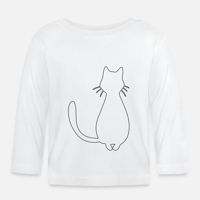 chat - T-shirt manches longues bio Bébé - blanc