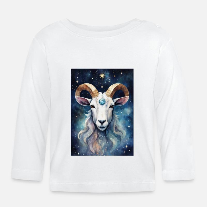 Sternzeichen Steinbock02 - Baby Bio-Langarmshirt - Weiß