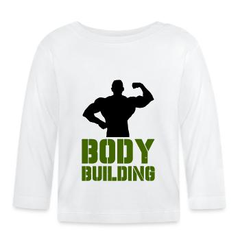 culturisme - T-shirt manches longues bio Bébé - blanc - Devant