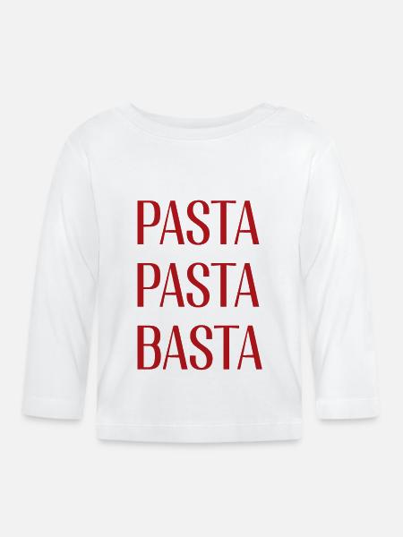 Pasta Pasta Basta - Baby Bio-Langarmshirt - Weiß