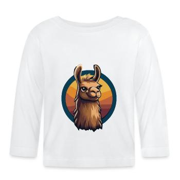 Friendly Lama Logo - Baby Bio-Langarmshirt - Weiß - Vorne