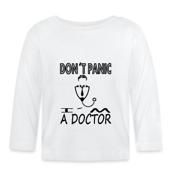 Ne paniquez pas Je suis docteur en cadeau de l’école de médecine - T-shirt manches longues bio Bébé - blanc - Devant