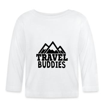 Travel Buddies Reise Freunde Fernweh Geschenk - Baby Bio-Langarmshirt - Weiß - Vorne