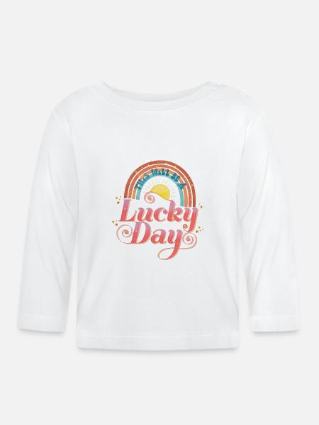 Lucky Day - Baby Bio-Langarmshirt - Weiß