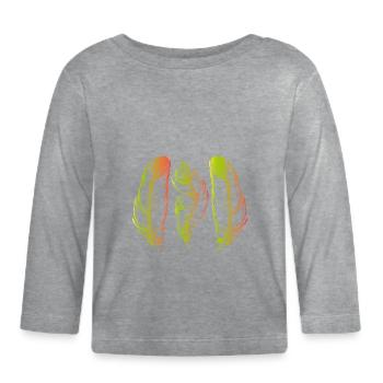Federn - Baby Bio-Langarmshirt - Grau meliert - Vorne