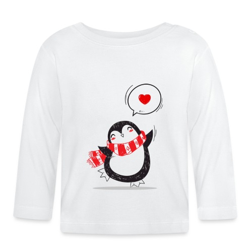 Natale Pinguino adorabile - Maglietta a manica lunga ecologico per bambini