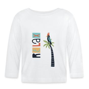 Relax - Organic Baby Long Sleeve T-Shirt - white - Front