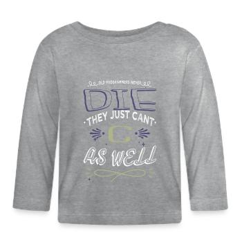 gift gamer glitch analyst encrypt hacking code - Baby Bio-Langarmshirt - Grau meliert - Vorne