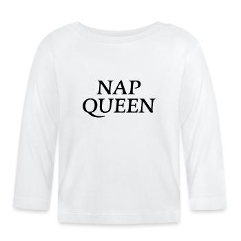 Nap Queen - Organic Baby Long Sleeve T-Shirt - white - Front