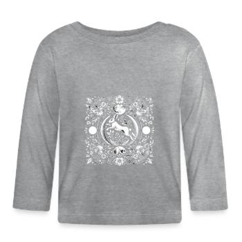 Easter Ostara Eostre Pagan Spring Hare - Organic Baby Long Sleeve T-Shirt - heather grey - Front