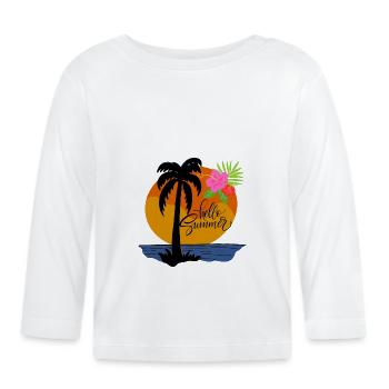Babysprüche Babykleidung Kinderkleidung - Baby Bio-Langarmshirt - Weiß - Vorne