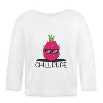 cool drôle dragon doux lunettes de soleil chill - T-shirt manches longues bio Bébé - blanc - Devant