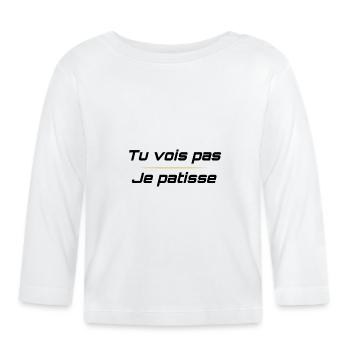tu vois pas je Patisse - T-shirt manches longues bio Bébé - blanc - Devant