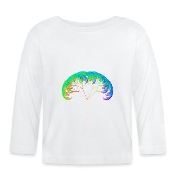 Fractal #35 fractal tree - Organic Baby Long Sleeve T-Shirt - white - Front