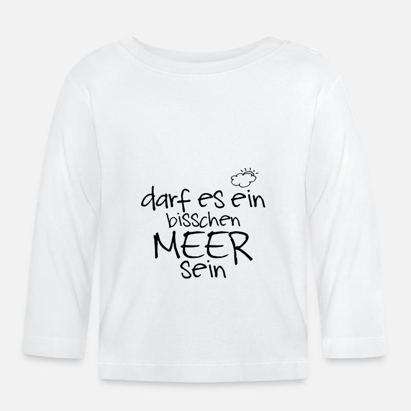 darf es ein bisschen Meer sein - Baby Bio-Langarmshirt - Weiß