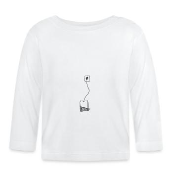 Thé théière boissons chaudes sachets de thé - T-shirt manches longues bio Bébé - blanc - Devant