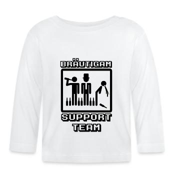 Bräutigam Support Team - Baby Bio-Langarmshirt - Weiß - Vorne