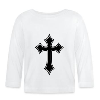 Gothic Cross__V003 - Organic Baby Long Sleeve T-Shirt - white - Front