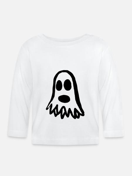 Geist Halloween - Baby Bio-Langarmshirt - Weiß