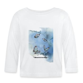 Butterfly/ Schmetterling - Baby Bio-Langarmshirt - Weiß - Vorne