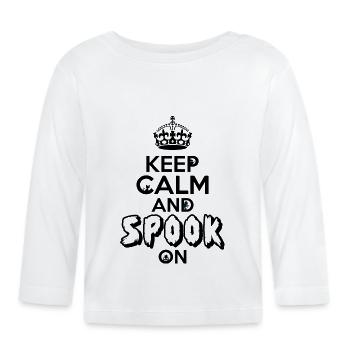 keep calm and spook on halloween themed design - Baby Bio-Langarmshirt - Weiß - Vorne