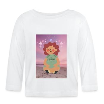 Ich meditiere gerne - Baby Bio-Langarmshirt - Weiß - Vorne