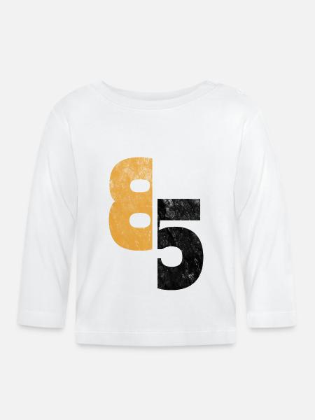 Nummer 85 - Baby Bio-Langarmshirt - Weiß