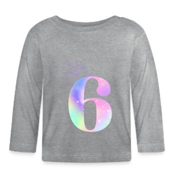 6th anniversary rainbow - Organic Baby Long Sleeve T-Shirt - heather grey - Front