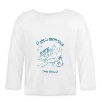 Collect memories - Organic Baby Long Sleeve T-Shirt - white - Front