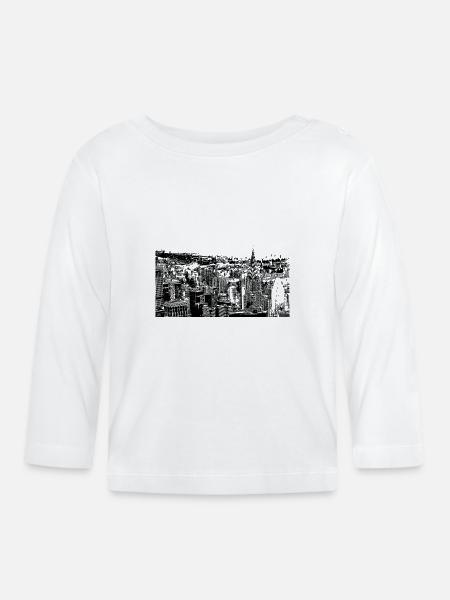 Skyline NYC - Baby Bio-Langarmshirt - Weiß