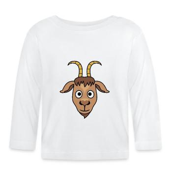 der Steinbock - Baby Bio-Langarmshirt - Weiß - Vorne