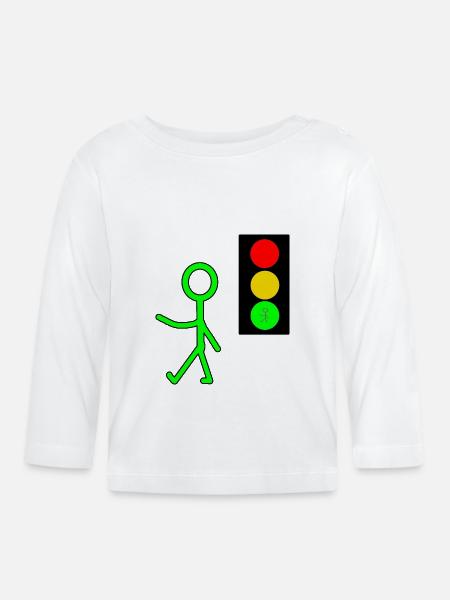 Ampelmännchen - Baby Bio-Langarmshirt - Weiß