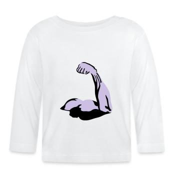 Biceps, Muscle - Organic Baby Long Sleeve T-Shirt - white - Front
