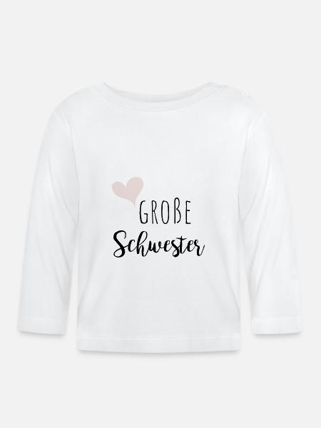 Große Schwester - Baby Bio-Langarmshirt - Weiß