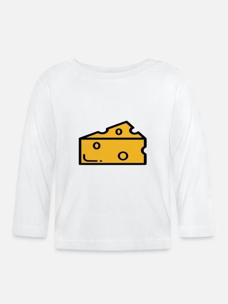 Käse - Baby Bio-Langarmshirt - Weiß