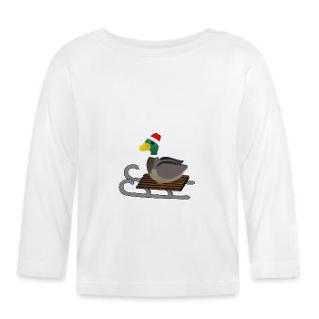 Ente - Baby Bio-Langarmshirt - Weiß - Vorne