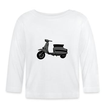 Motorroller Roller Blechroller - Baby Bio-Langarmshirt - Weiß - Vorne