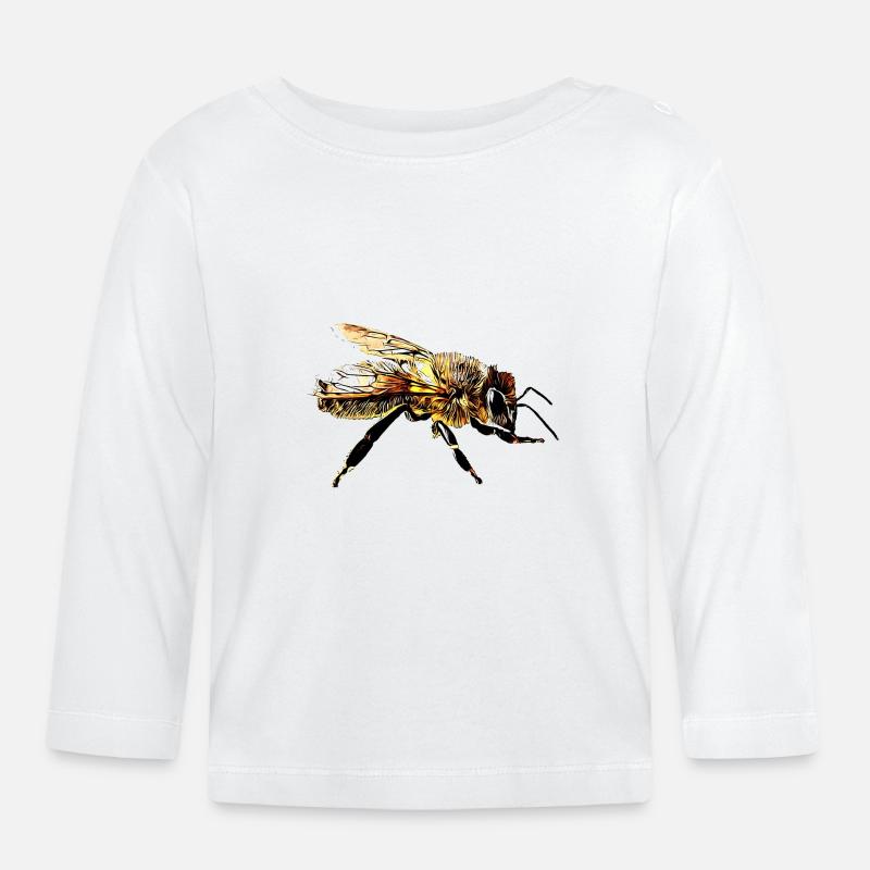 Abeille - T-shirt manches longues bio Bébé - blanc