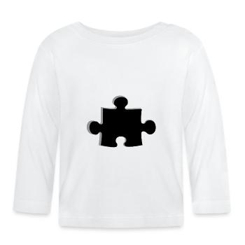 Puzzle - Baby Bio-Langarmshirt - Weiß - Vorne
