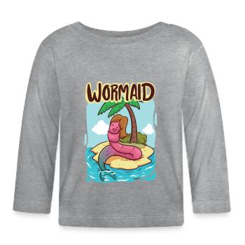 Wormaid - Le ver qui est devenu sirène - T-shirt manches longues bio Bébé - gris chiné - Devant