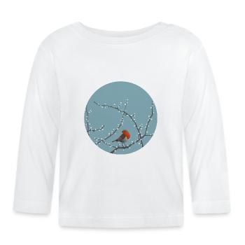 Oiseau d’hiver - T-shirt manches longues bio Bébé - blanc - Devant