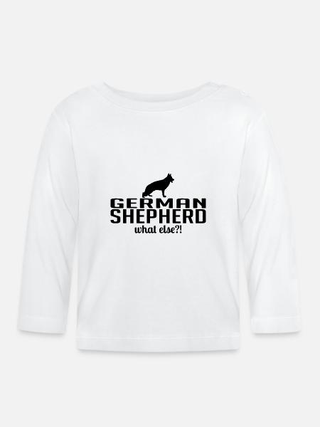 GERMAN SHEPHERD what else - Baby Bio-Langarmshirt - Weiß