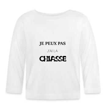 Je peux pas j'ai la chiasse - T-shirt manches longues bio Bébé - blanc - Devant