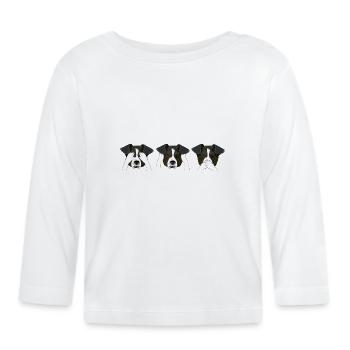 Dogs Hunde-Shirt Tees Geschenk - Baby Bio-Langarmshirt - Weiß - Vorne