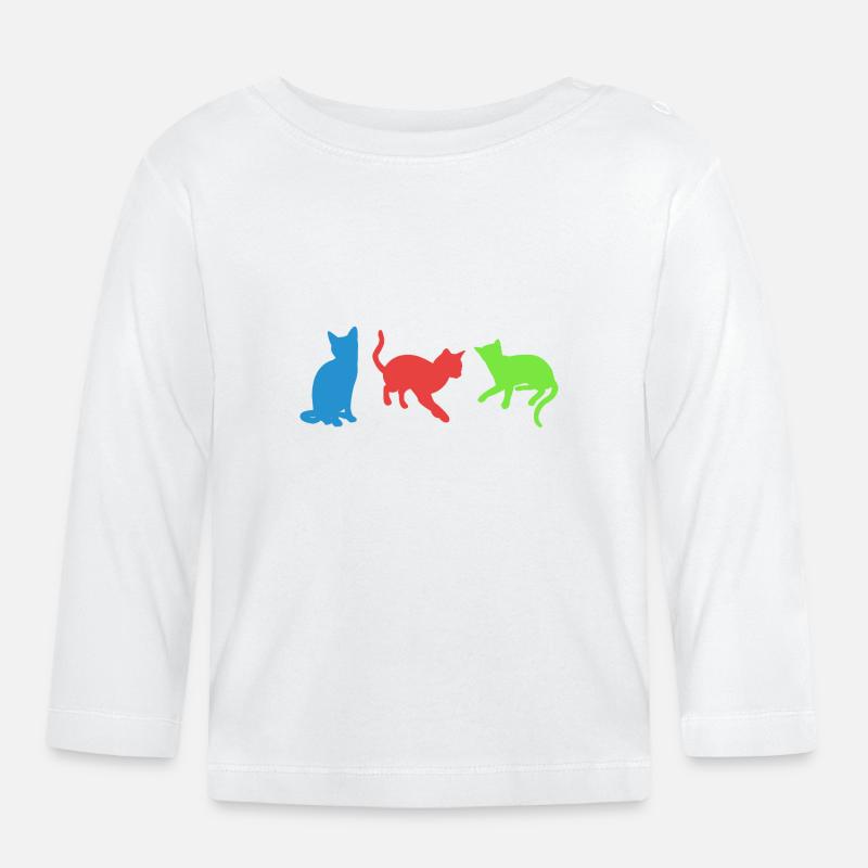 chats - T-shirt manches longues bio Bébé - blanc