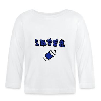 Inter Graffiti - Baby Bio-Langarmshirt - Weiß - Vorne