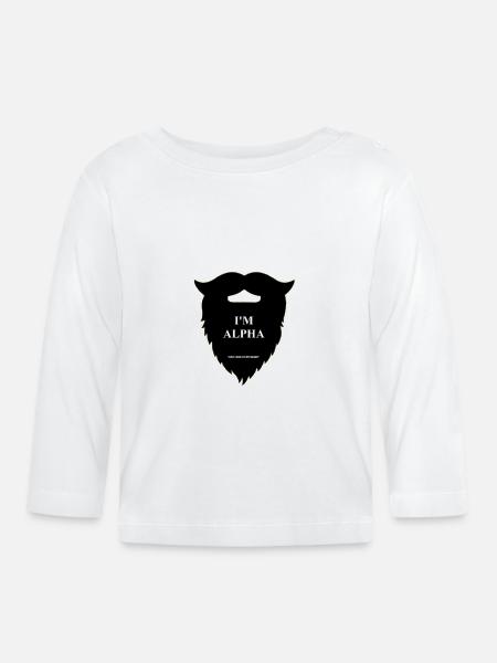 Alpha Bart! - Baby Bio-Langarmshirt - Weiß