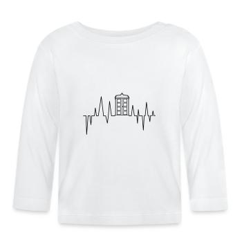 Herzschlag Tardis - Baby Bio-Langarmshirt - Weiß - Vorne