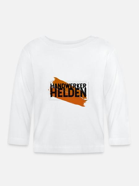 Handwerker Helden - Baby Bio-Langarmshirt - Weiß